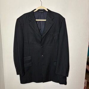 Giorgio Ferraro Classic Black Pinstripe Men's Blazer Size 44R